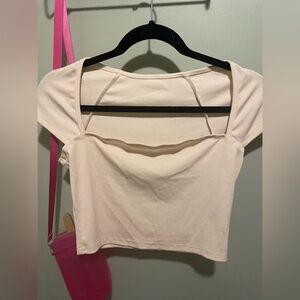 SHEIN nude cropped tee